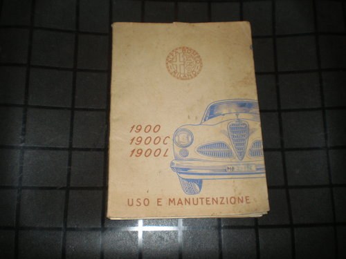 1955 uso e manutenzione alfa romeo 1900 SOLD