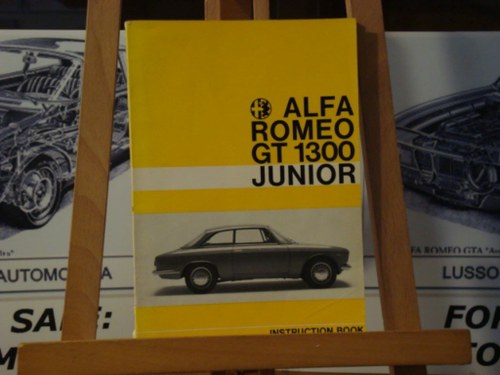 1966 Alfa romeo GT1300 junior instruction book For Sale