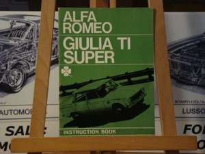1965 Alfa romeo Giulia TI Super instruction book For Sale (picture 1 of 3)