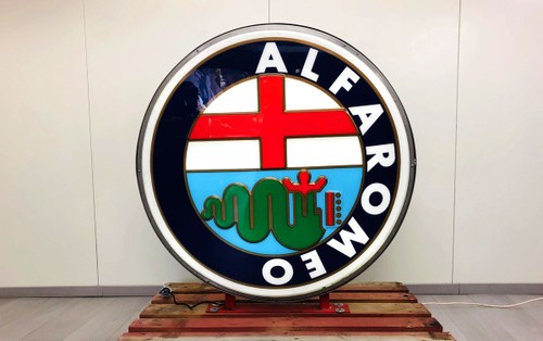 1990 Alfa Romeo double Side Illuminated Sign For Sale