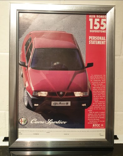 1994 Alfa 155 Framed Advert Original  For Sale