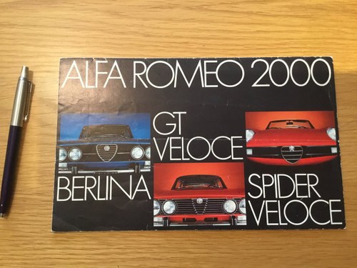 1989 Alfa Romeo 2000 brochure SOLD