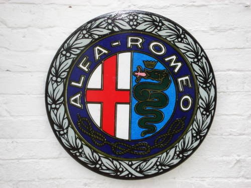 1930 Alfa Romeo 2ft diameter wall sign For Sale