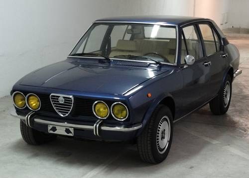 1973 Alfa Romeo Alfetta 1.8, rare blue met./magnolia For Sale
