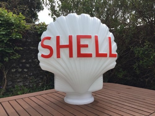 Shell glass petrol pump head In vendita