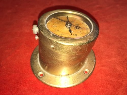 1920 Early 8 day brass dashboard clock For Sale