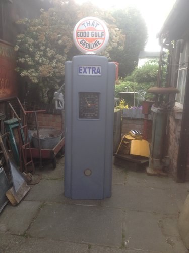 1950 PETROL PUMP AND GLOBE For Sale