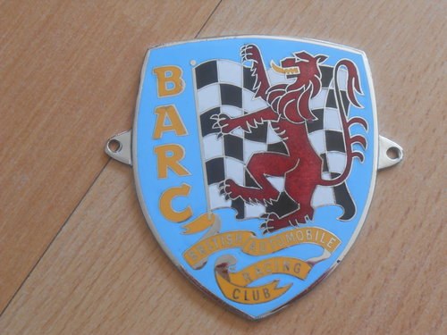 c1970 Vintage BARC Enamel Car Badge For Sale