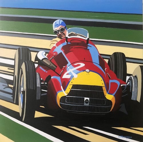 2020 Tim Layzell - Fangio 250F Original artwork SOLD