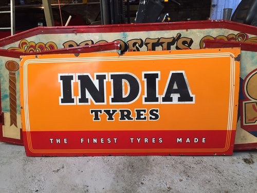 India Tyres Enamel sign In vendita