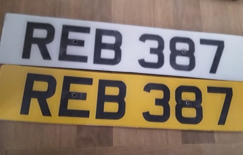 Private cherished numberplate  REB 387 For Sale