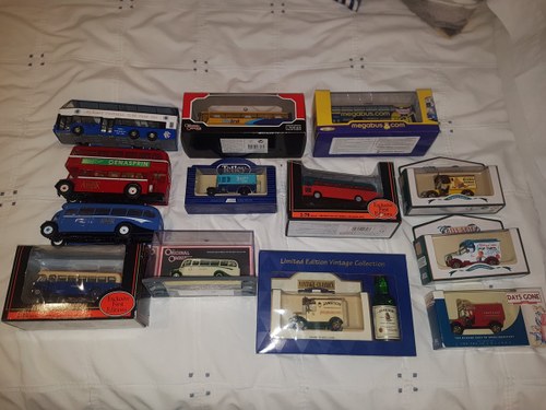 A collection of 13 buses and van models SOLD