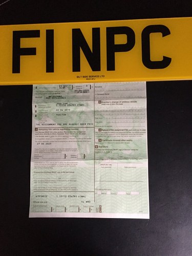 F1 NPC personalised number plate In vendita