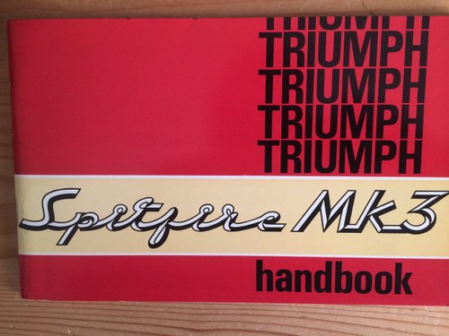 Triumph Spitfire Mk3 owners handbook. SOLD