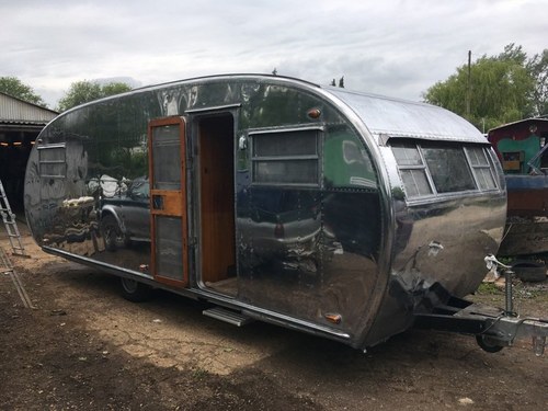 1950 Rare aluminium trailer, like Airstream In vendita