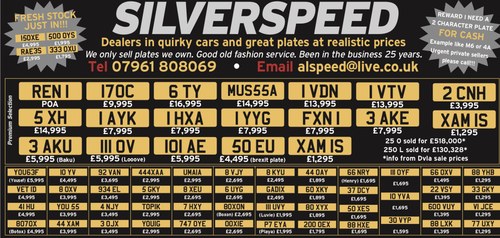 Amazing selection of valuable number plates at bargain price In vendita