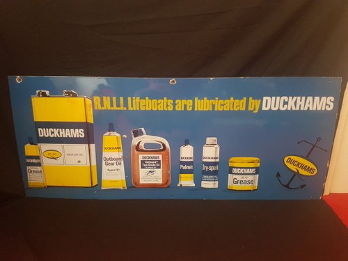 Duckhams R.N.L.l Lubrication Enamel Sign Stunning In vendita