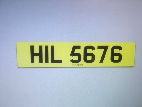 HIL 5676  Dateless cherished number In vendita