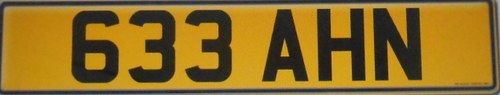 633 AHN number plate For Sale
