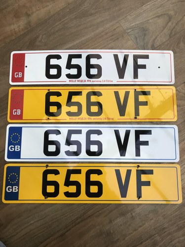 656VF number plate on retention cert For Sale