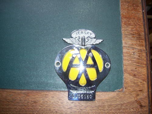 1945 jersey AA  vintage car badge SOLD