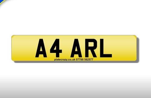 A4 ARL cherished number plate In vendita