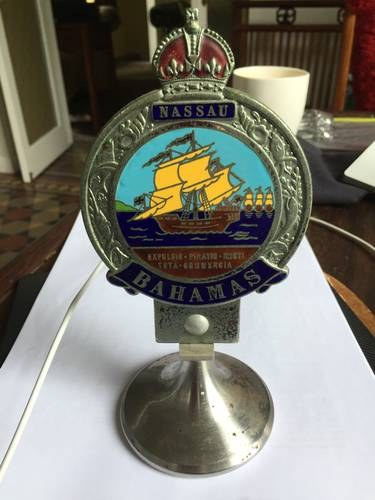1956 Nassau, Bahamas car badge For Sale