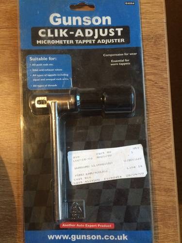 New Gunson click-adjust tappet adjuster tool In vendita