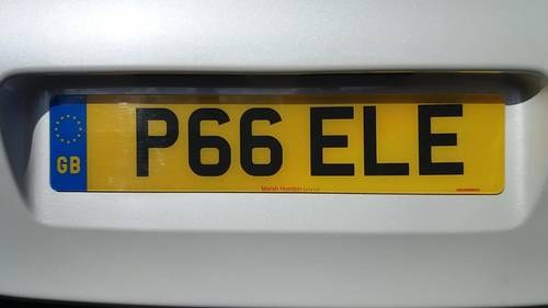UK Vehicle Registration P66 ELE In vendita