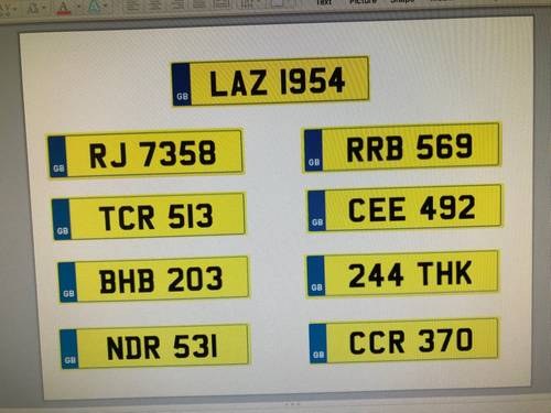 CHERISHED NUMBER PLATES - FOR SALE/MAY CONSIDER PX In vendita