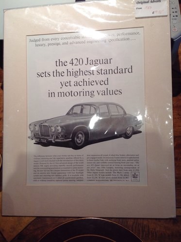 1967 Original Advert for 420 Jaguar In vendita all'asta