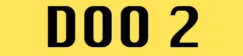 4 digital private number plate (DOO 2) For Sale
