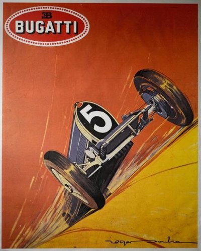 1979 Bugatti Type 35 race poster For Sale