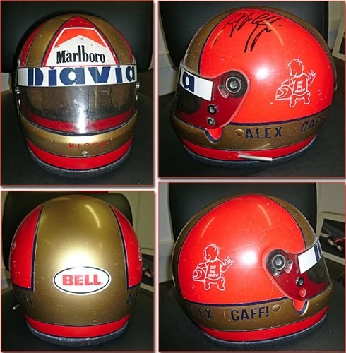1985 Alex Caffi F3 Helmet Signed For Sale