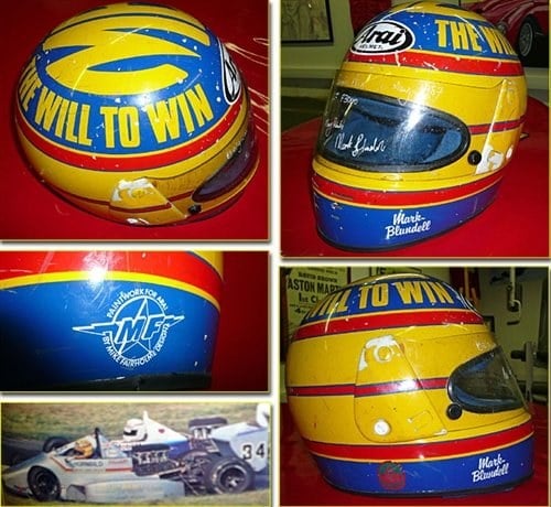 1987 Mark Blundell race used Helmet SIGNED For Sale