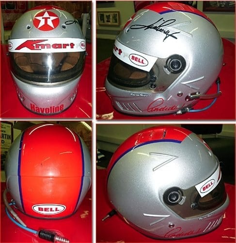 1993 Mario Andretti race used Helmet with radio SI For Sale