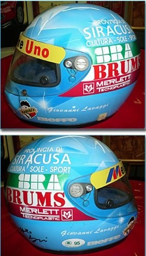 1995 Giovanni Lavaggi race used Helmet SIGNED For Sale