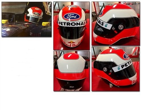 1996 Johnny Herbert race helmet Signed For Sale