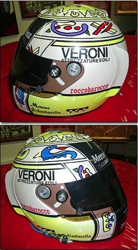 1996 Mimmo Schiattarella race used helmet SIGNED For Sale