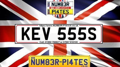 KEV 555S - Private Number Plate for KEVS car
