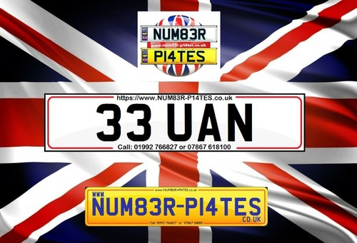 33 UAN - Dateless Private Number Plate For Sale