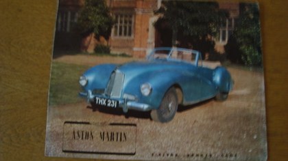 Aston Martin 2 litre sports cars brochure