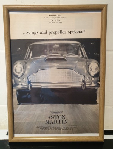 1961 Aston Martin DB4 Framed Advert Original  SOLD
