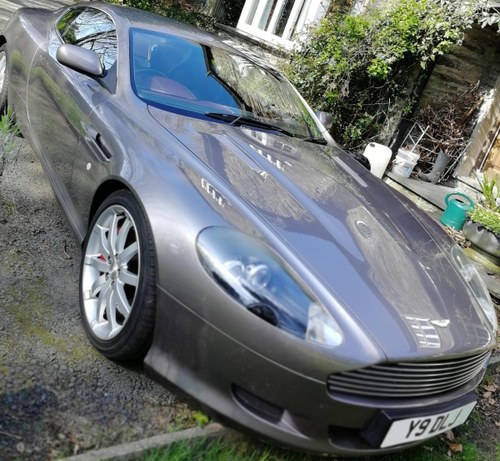 2004 Aston Martin DB9 Oyster Silver Red Leather PX For Sale
