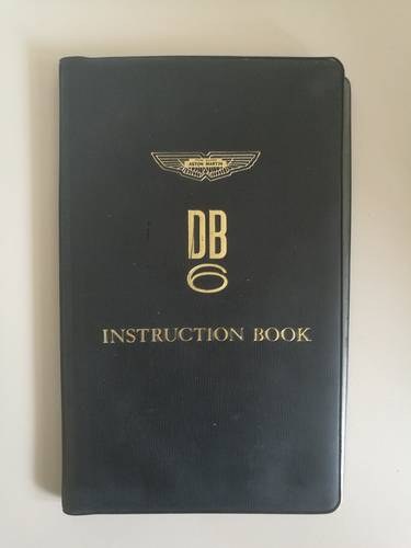 Aston martin DB6 DBSV8 instruction book For Sale