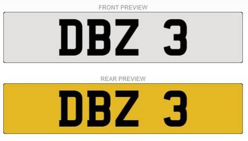 DBZ  3 - Aston Martin DB Zegato number plate SOLD