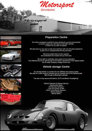 Motorsport Division Classic car Preparation & Storage Centre For Sale