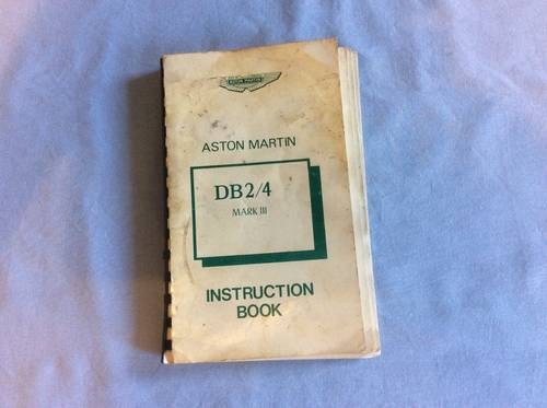 Aston Martin DB2/4 MARK III Instruction Book VENDUTO