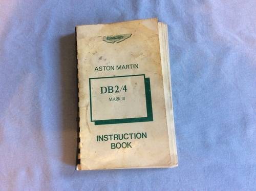 Aston Martin DB2/4 MARK III Instruction Book VERKAUFT