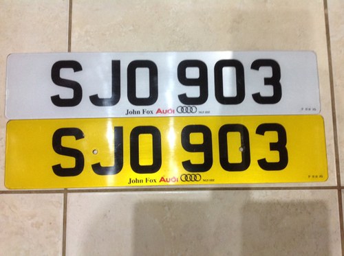 Number Plate  SJO 903 VENDUTO